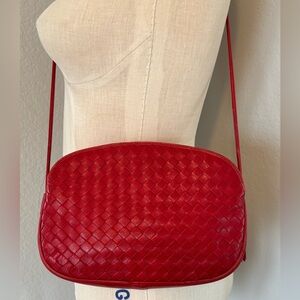 Vintage Aspects Woven Leather Crossbody Bag Adjustable Straps